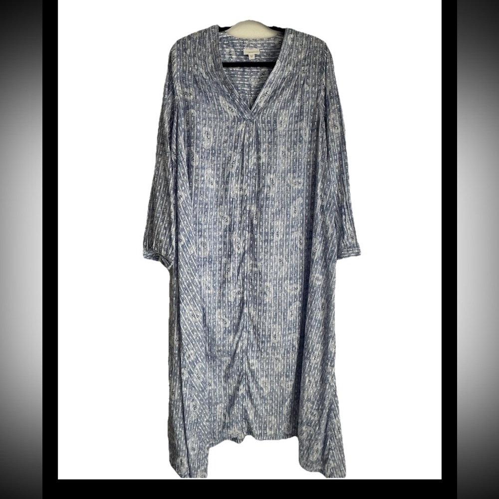 J. Jill Pure Jill Blue Maxi Dress Beach Cover-Up Sz M